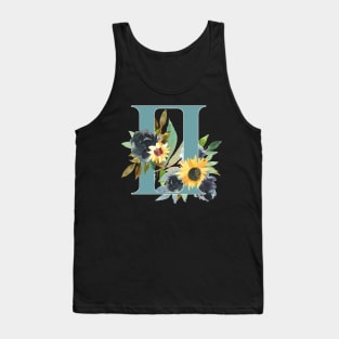 Gemini Horoscope Zodiac Blue Sunflower Design Tank Top